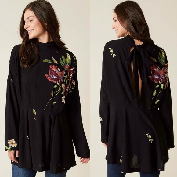 Free People Dresses & Skirts - Free People Gemma Open Back High Neck Tunic Dress